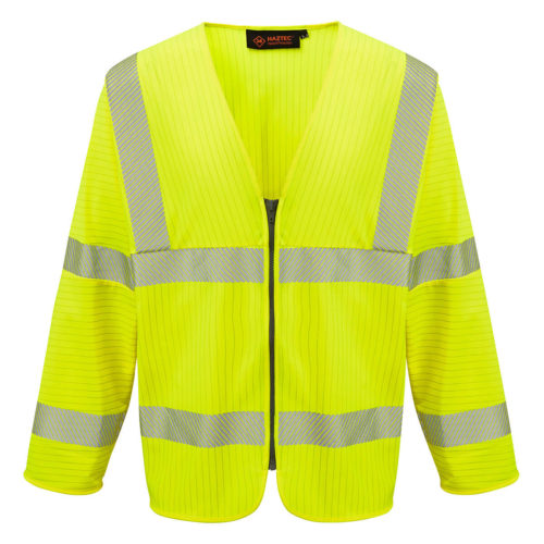 HAZTEC® Loreto Flame Resistant Anti-Static Long Sleeved Hi-Vis Waistcoat Yellow Front